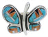 Silver Butterfly Southwest Multicolor Inlay Ring Size 9-1/2 CX52585